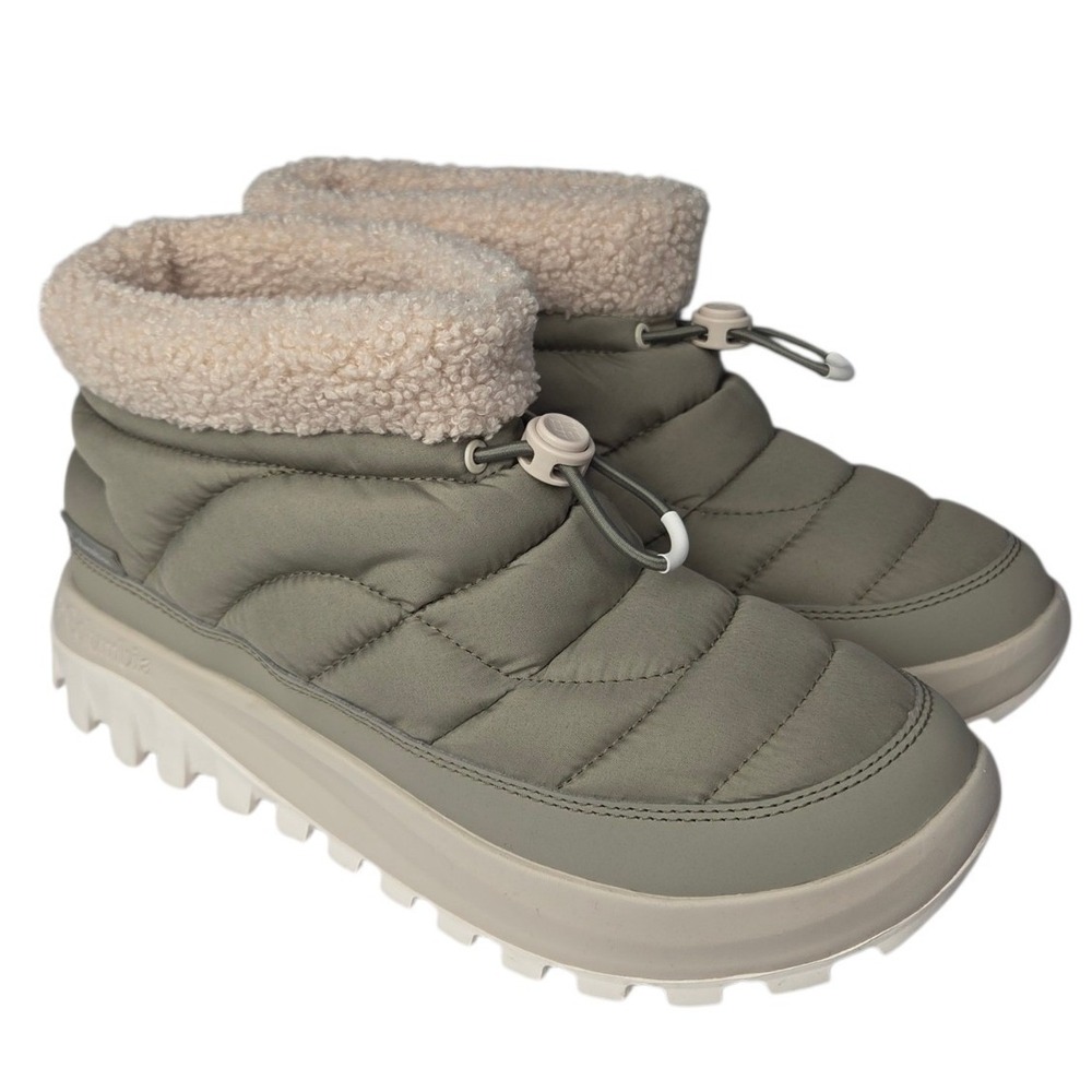 Columbia Snowtrot Shorty Snow Boots Women 8 Green Omni-Heat Insulated Winter NEW